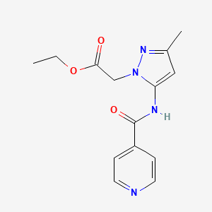 molecular formula C14H16N4O3 B11496806 ethyl [5-(isonicotinoylamino)-3-methyl-1H-pyrazol-1-yl]acetate 