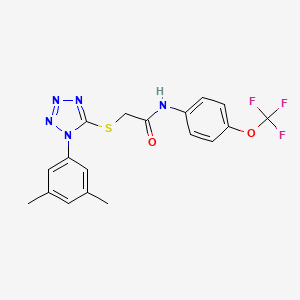 2-{[1-(3,5-dimethylphenyl)-1H-tetrazol-5-yl]sulfanyl}-N-[4-(trifluoromethoxy)phenyl]acetamide