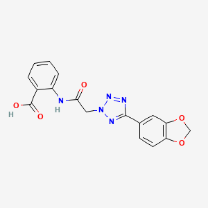 molecular formula C17H13N5O5 B11496860 2-({[5-(1,3-benzodioxol-5-yl)-2H-tetrazol-2-yl]acetyl}amino)benzoic acid 