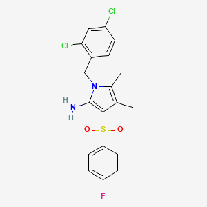 molecular formula C19H17Cl2FN2O2S B11496876 1-(2,4-dichlorobenzyl)-3-[(4-fluorophenyl)sulfonyl]-4,5-dimethyl-1H-pyrrol-2-amine 