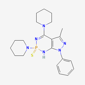 molecular formula C21H29N6PS B11496894 5-methyl-7-phenyl-2,4-di(piperidin-1-yl)-2,7-dihydro-1H-pyrazolo[3,4-d][1,3,2]diazaphosphinine 2-sulfide 