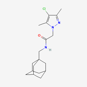 molecular formula C18H26ClN3O B11496905 1H-Pyrazole-1-acetamide, 4-chloro-3,5-dimethyl-N-(tricyclo[3.3.1.1(3,7)]dec-1-ylmethyl)- 