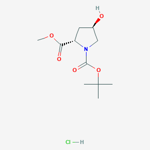 molecular formula C11H19NO5.HCl B1149691 1-tert-butyl 2-methyl (2S,4R)-4-hydroxypyrrolidine-1,2-dicarboxylate hydrochloride CAS No. 144527-44-6