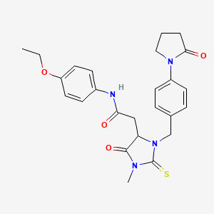 N-(4-ethoxyphenyl)-2-{1-methyl-5-oxo-3-[4-(2-oxopyrrolidin-1-yl)benzyl]-2-thioxoimidazolidin-4-yl}acetamide