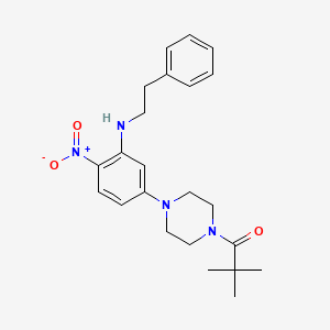 molecular formula C23H30N4O3 B11496939 2,2-Dimethyl-1-(4-{4-nitro-3-[(2-phenylethyl)amino]phenyl}piperazin-1-yl)propan-1-one 