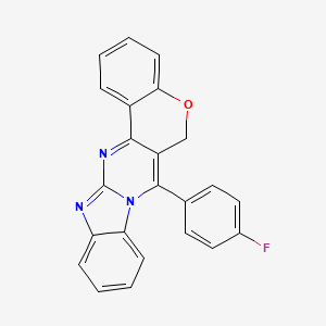 molecular formula C23H14FN3O B11496952 2-(4-fluorophenyl)-20-oxa-3,10,12-triazapentacyclo[11.8.0.03,11.04,9.014,19]henicosa-1,4,6,8,10,12,14,16,18-nonaene 