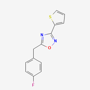 molecular formula C13H9FN2OS B11496953 5-(4-Fluorobenzyl)-3-(thiophen-2-yl)-1,2,4-oxadiazole 