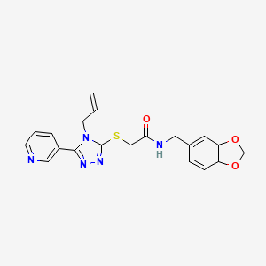 molecular formula C20H19N5O3S B11496971 2-[(4-allyl-5-pyridin-3-yl-4H-1,2,4-triazol-3-yl)thio]-N-(1,3-benzodioxol-5-ylmethyl)acetamide 