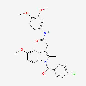 2-{1-[(4-chlorophenyl)carbonyl]-5-methoxy-2-methyl-1H-indol-3-yl}-N-(3,4-dimethoxyphenyl)acetamide