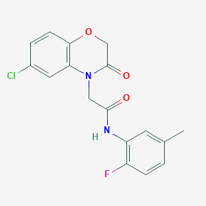 molecular formula C17H14ClFN2O3 B11496993 2H-1,4-Benzoxazine-4-acetamide, 6-chloro-N-(2-fluoro-5-methylphenyl)-3,4-dihydro-3-oxo- 