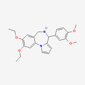 molecular formula C24H28N2O4 B11497064 4-(3,4-dimethoxyphenyl)-8,9-diethoxy-5,6-dihydro-4H-pyrrolo[1,2-a][1,4]benzodiazepine 