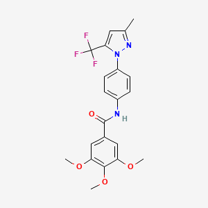 3,4,5-trimethoxy-N-{4-[3-methyl-5-(trifluoromethyl)-1H-pyrazol-1-yl]phenyl}benzamide