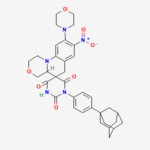 5'-[4-(Adamantan-1-YL)phenyl]-9-(morpholin-4-YL)-8-nitro-2,4,4A,6-tetrahydro-1H-spiro[[1,4]oxazino[4,3-A]quinoline-5,3'-[1,5]diazinane]-2',4',6'-trione