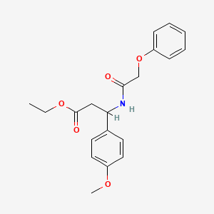 Propionic acid, 3-(4-methoxyphenyl)-3-(2-phenoxyacetylamino)-, ethyl ester