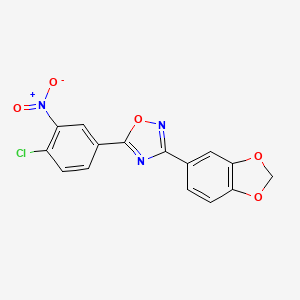 molecular formula C15H8ClN3O5 B11497128 3-(1,3-Benzodioxol-5-yl)-5-(4-chloro-3-nitrophenyl)-1,2,4-oxadiazole 