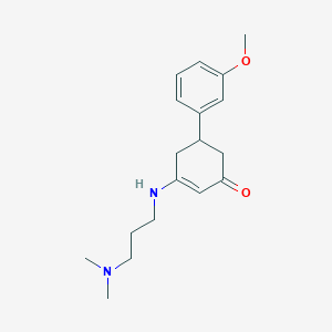 3-{[3-(Dimethylamino)propyl]amino}-5-(3-methoxyphenyl)cyclohex-2-en-1-one