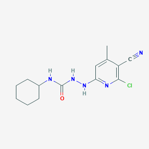 molecular formula C14H18ClN5O B11497155 2-(6-chloro-5-cyano-4-methylpyridin-2-yl)-N-cyclohexylhydrazinecarboxamide 