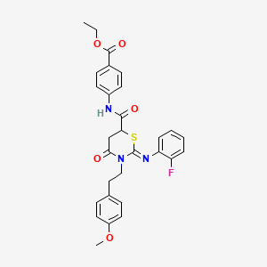 ethyl 4-[({(2Z)-2-[(2-fluorophenyl)imino]-3-[2-(4-methoxyphenyl)ethyl]-4-oxo-1,3-thiazinan-6-yl}carbonyl)amino]benzoate