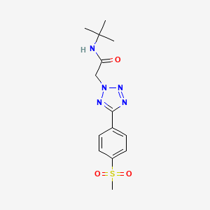 molecular formula C14H19N5O3S B11497175 N-tert-butyl-2-{5-[4-(methylsulfonyl)phenyl]-2H-tetrazol-2-yl}acetamide 