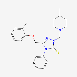 5-[(2-methylphenoxy)methyl]-2-[(4-methylpiperidin-1-yl)methyl]-4-phenyl-2,4-dihydro-3H-1,2,4-triazole-3-thione