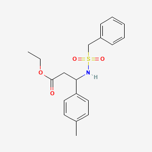 molecular formula C19H23NO4S B11497210 Ethyl 3-[(benzylsulfonyl)amino]-3-(4-methylphenyl)propanoate 