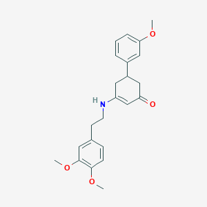 3-{[2-(3,4-Dimethoxyphenyl)ethyl]amino}-5-(3-methoxyphenyl)cyclohex-2-en-1-one