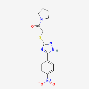 2-{[5-(4-nitrophenyl)-4H-1,2,4-triazol-3-yl]sulfanyl}-1-(pyrrolidin-1-yl)ethanone