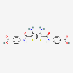 molecular formula C22H16N4O6S2 B11497281 4,4'-[(3,4-Diaminothieno[2,3-b]thiene-2,5-diyl)bis(carbonylimino)]dibenzoic acid 