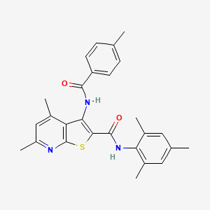 4,6-dimethyl-3-{[(4-methylphenyl)carbonyl]amino}-N-(2,4,6-trimethylphenyl)thieno[2,3-b]pyridine-2-carboxamide