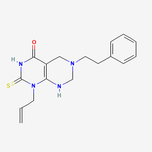 Pyrimido[4,5-d]pyrimidin-4(1H)-one, 2,3,5,6,7,8-hexahydro-6-(2-phenylethyl)-1-(2-propenyl)-2-thioxo-