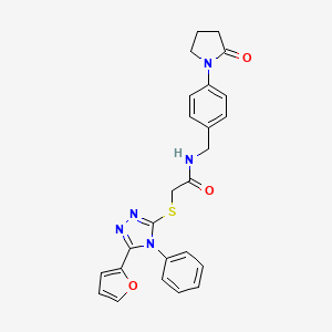 2-{[5-(furan-2-yl)-4-phenyl-4H-1,2,4-triazol-3-yl]sulfanyl}-N-[4-(2-oxopyrrolidin-1-yl)benzyl]acetamide