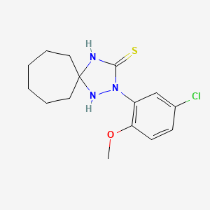 molecular formula C15H20ClN3OS B11497346 2-(5-Chloro-2-methoxyphenyl)-1,2,4-triazaspiro[4.6]undecane-3-thione 