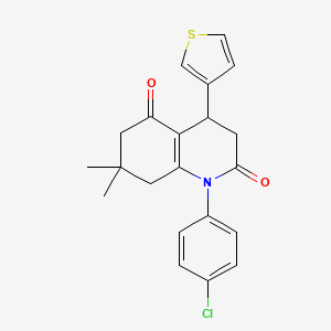 1-(4-chlorophenyl)-7,7-dimethyl-4-(thiophen-3-yl)-4,6,7,8-tetrahydroquinoline-2,5(1H,3H)-dione