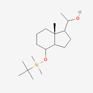 molecular formula C18H36O2Si B1149736 (1R)-1-((1S,3aR,7aR)-4-(tert-butyldimethylsilyloxy)-7a-methyloctahydro-1H-inden-1-yl)ethanol CAS No. 147725-63-1
