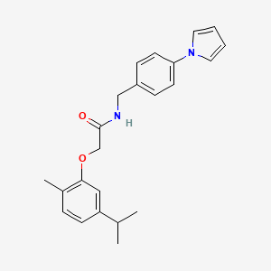 molecular formula C23H26N2O2 B11497375 2-[2-methyl-5-(propan-2-yl)phenoxy]-N-[4-(1H-pyrrol-1-yl)benzyl]acetamide 