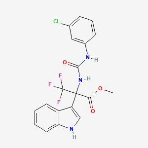 molecular formula C19H15ClF3N3O3 B11497397 methyl 2-{[(3-chlorophenyl)carbamoyl]amino}-3,3,3-trifluoro-2-(1H-indol-3-yl)propanoate 