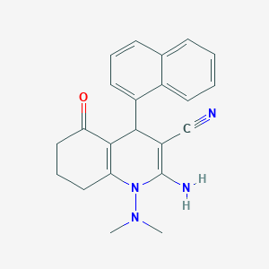 molecular formula C22H22N4O B11497400 2-Amino-1-(dimethylamino)-4-(naphthalen-1-yl)-5-oxo-1,4,5,6,7,8-hexahydroquinoline-3-carbonitrile 