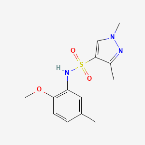 molecular formula C13H17N3O3S B11497411 N-(2-methoxy-5-methylphenyl)-1,3-dimethyl-1H-pyrazole-4-sulfonamide 