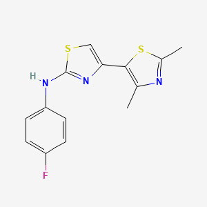 molecular formula C14H12FN3S2 B11497412 4-(2,4-dimethyl-1,3-thiazol-5-yl)-N-(4-fluorophenyl)-1,3-thiazol-2-amine 