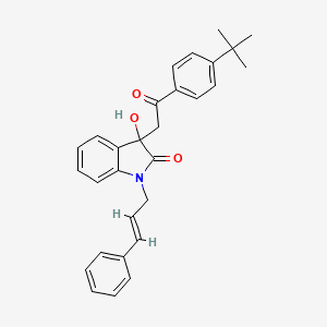 molecular formula C29H29NO3 B11497422 3-[2-(4-tert-butylphenyl)-2-oxoethyl]-3-hydroxy-1-[(2E)-3-phenylprop-2-en-1-yl]-1,3-dihydro-2H-indol-2-one 