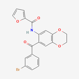 molecular formula C20H14BrNO5 B11497440 N-[7-(3-bromobenzoyl)-2,3-dihydro-1,4-benzodioxin-6-yl]furan-2-carboxamide 