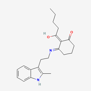 molecular formula C22H28N2O2 B11497448 3-{[2-(2-methyl-1H-indol-3-yl)ethyl]amino}-2-pentanoylcyclohex-2-en-1-one 