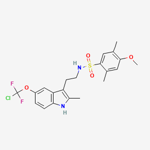 molecular formula C21H23ClF2N2O4S B11497485 N-(2-{5-[chloro(difluoro)methoxy]-2-methyl-1H-indol-3-yl}ethyl)-4-methoxy-2,5-dimethylbenzenesulfonamide 