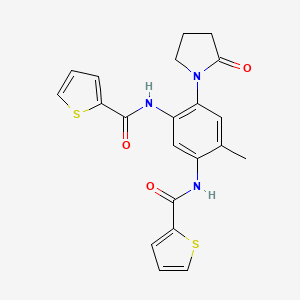 molecular formula C21H19N3O3S2 B11497488 N,N'-[4-methyl-6-(2-oxopyrrolidin-1-yl)benzene-1,3-diyl]dithiophene-2-carboxamide 