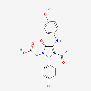 {3-acetyl-2-(4-bromophenyl)-4-[(4-methoxyphenyl)amino]-5-oxo-2,5-dihydro-1H-pyrrol-1-yl}acetic acid