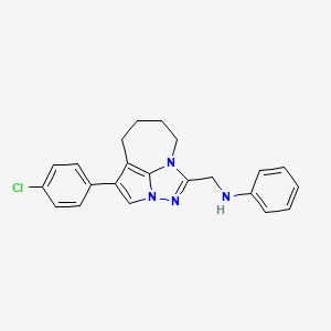 molecular formula C22H21ClN4 B11497508 N-{[4-(4-chlorophenyl)-5,6,7,8-tetrahydro-2,2a,8a-triazacyclopenta[cd]azulen-1-yl]methyl}-N-phenylamine 