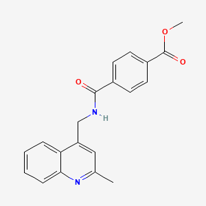 molecular formula C20H18N2O3 B11497527 Methyl 4-{[(2-methylquinolin-4-yl)methyl]carbamoyl}benzoate 