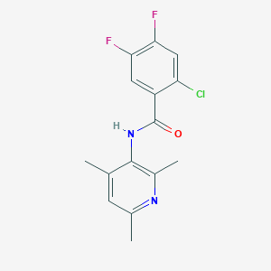 molecular formula C15H13ClF2N2O B11497552 2-chloro-4,5-difluoro-N-(2,4,6-trimethylpyridin-3-yl)benzamide 