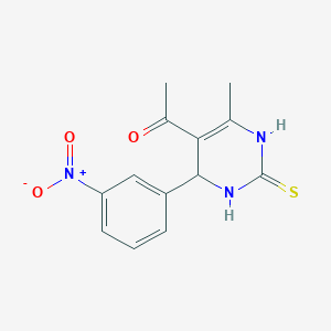 molecular formula C13H13N3O3S B11497556 1-[6-Methyl-4-(3-nitrophenyl)-2-thioxo-1,2,3,4-tetrahydropyrimidin-5-yl]ethanone 