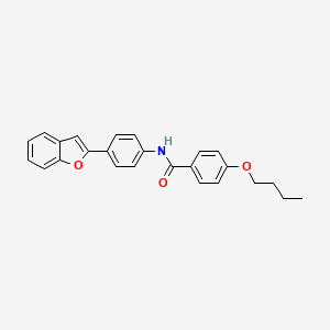 molecular formula C25H23NO3 B11497561 N-[4-(1-benzofuran-2-yl)phenyl]-4-butoxybenzamide CAS No. 727672-15-3